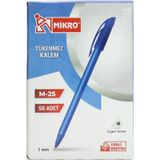 Mikro Tükenmez Kalem Mavi 50'li
