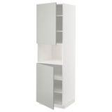 Mikrodalga fırın boy dolabı, HAVSTORP açık gri-koyu gri, 60x60x200 cm, 2 kapaklı ve 6 raflı