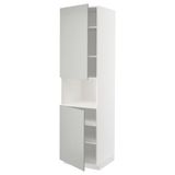 Mikrodalga Fırın Boy Dolabı, Havstorp Açık Gri-Koyu Gri, 60X60X220 Cm, 2 Kapaklı ve 6 Raflı