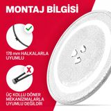 Mikrodalga Fırın Cam Tepsi Tabak 24,5Cm Çap Delikli