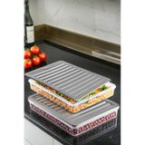 Mikrodalga Ve Derin Dondurucuya Uygun Freshbox Saklama Kabı 2'li Set Antrasit Şeffaf