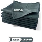 Mikrofiber Cam Bezi Genel Temizlik Bezi Mutfak Banyo Yüzey 6 Adet Antrasit 40X60CM