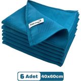 Mikrofiber Cam Bezi Genel Temizlik Bezi Mutfak Banyo Yüzey 6 Adet Mavi 40X60CM