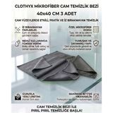 Mikrofiber Cam Temizlik Bezi 40*40 Cm 3 Adet