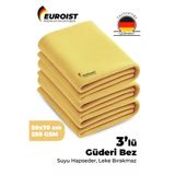 Mikrofiber Güderi Bez, Büyük Boy 50X70cm, Oto Kurulama Bezi, Araba Cam Kaporta Temizlik Bezi (3 Adet)