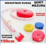 MİKROFİBER KUMAŞ 150cm OTOMATİK ŞERİT MEZURA