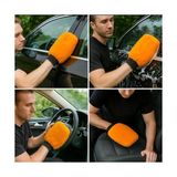 Mikrofiber Oto Araba Yıkama Kurulama Havlusu, Orta Boy Çift Katlı Araç Kurutma ve Torpido Silme Bezi (Turuncu)