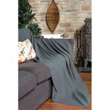Mikrofiber Şönil Fitilli Minimalist Koltuk Örtüsü - 175x215 cm, Çift Taraflı, Kaymaz, Terletmez Gri