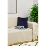Mikrofiber Şönil Fitilli Minimalist Koltuk Örtüsü -175x300 cm Large, Çift Taraflı, Kaymaz, Terletmez Camel