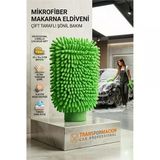 Mikrofiber Şönil Oto Yıkama Eldiveni Çift Taraflı Çizmez Araç Temizlik Eldiveni 723205