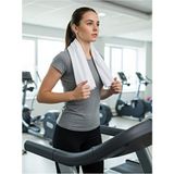 Mikrofiber Sporcu Havlusu, Ter Emici Fitness, Plates, Boks, Tenis, Spor Havlusu - 50 x 90 cm - Beyaz