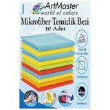Mikrofiber Temizlik Bezi 10 Adet Renkli Mikrofiber Bez 40X40cm Mutfak Bezi Kurulama Bezi Cam Bezi Leke Tutmaz İz Bırak