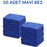 Mikrofiber Temizlik Bezi 20'li 40X40 Mutfak Yer Banyo Temizleme Bezi Havlu Bez Her Renk - Lacivert
