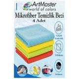 Mikrofiber Temizlik Bezi 4 Adet Renkli Mikrofiber Bez 40X40cm Mutfak Bezi Kurulama Bezi Cam Bezi Leke Tutmaz İz Bırakmaz