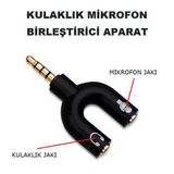 Mikrofon Kulaklık Birleştirici Aparat Adaptör