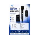 Mikrofon Seti Uhf Çift Kanal Profesyonel El Mikrofonu 50-80m Menzil siyah