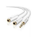 Mikrofon ve Kulaklık Ayırıcı 3.5 mm Y Kablo Beyaz