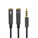 Mikrofon Ve Kulaklık Ayırıcı 3.5mm Y Kablo Siyah