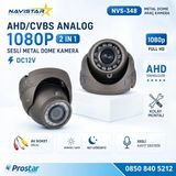 Mikrofonlu Ahd 1080P/Analog Cvbs Pal Araç İçi Metal Dome Kamera Rca Sarı Soketli, Ir Gece Görüşlü