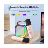 Mikrofonlu Karaoke Bluetooth Hoparlör Rgb LED Işıklı 5 Efektli Ses Bombası - Çok Renkli