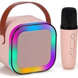Mikrofonlu Renkli Aydınlatma Bluetooth Ses Profesyonel Karaoke Seti Sistemi Yüksek Ses