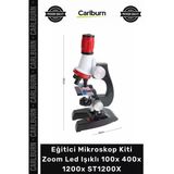 #Mikroskop Çocuk Bilim Deney Seti Eğitici Mikroskop Kiti Zoom Led Işıklı 100X 400X 1200X St1200x