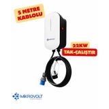 Mikrovolt 22kW Araç Şarj İstasyonu (Beyaz)