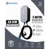 Mikrovolt 22kW Araç Şarj İstasyonu (Gri)