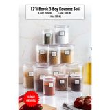 mikudesign 12'li Barok Yuvarlak 3 Boy Kavanoz Seti & Saklama Kabı & Erzak Kabı (4*2000 ML, 4*1000 ML, 4*500 ML) KAV12-MIX