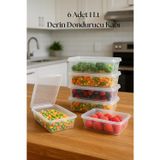 mikudesign 6’lı Derin Dondurucu Saklama Kabı & Organizeri 1 lt 12,5x19,5x5,5 cm