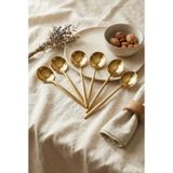 mikudesign 6'lı Lüks Gold Paslanmaz Çelik Yemek Kaşığı Seti (21 cm)