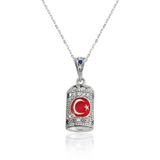 mikudesign 925 Ayar Gümüş Ay Yıldız Cevşen Bayan Kolye MKTB-PT2610062