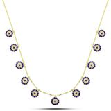mikudesign 925 Ayar Gümüş Gold Nazarlı Şans Kadın Kolye MKTB-T7898