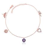 mikudesign 925 Ayar Gümüş Rose Şans Halhal MKTB-BR0460593