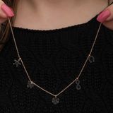 mikudesign 925 Ayar Gümüş Rose Şans Kadın Kolye MKTB-T8664