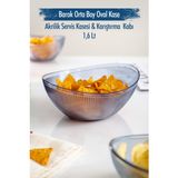 mikudesign Akrilik Barok Lacivert Orta Boy Oval Meyve & Salata Kasesi & Karıştırma Kabı / 1,6 Lt (CAM DEĞİLDİR) 5812-1