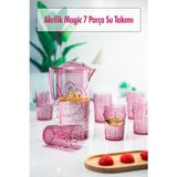 mikudesign Akrilik Mürdüm Sürahi 2,3 lt Ve 6'lı & Su Meşrubat Kahve Yanı Bardağı 400 ml Seti ( Cam Değildir )