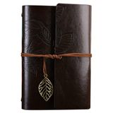 mikudesign Büyük Yaprak Desenli Deri Defter MKTB-Nrl-K-2325-C