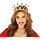 mikudesign Rönesans Kostümlü Kraliyet Ortaçağ Altın Gold Kraliçe Prenses Tacı MKTB-SMR-E189
