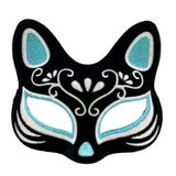 mikudesign Siyah Renk Süet Kaplama Üzeri Gümüş Mavi Simli Kedi Maskesi 17x14 cm MKTB-SMR-D316-GM