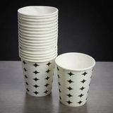 mikudesign Siyah Yıldız Desenli Karton Bardak - 7 Oz - 50'li Paket