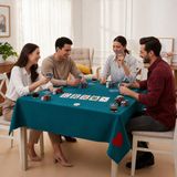 Mila Craft %100 Pamuk, Oyun Masa Örtüsü, Çuha. Kupa, Maça, Karo, Sinek Desenli. Okey, Poker, Tüm Kart Oyunları Için Örtü - Yeşil - 150 x 200 cm