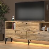 Mila Led Işıklı Konsol Tv Sehpası, Atlantik Çam, 160 Cm