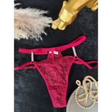 Mila Vişne Taş Detaylı Tanga - L - XL