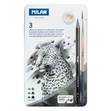 Mılan 07168103C graphıte Hb 4b 8b Suda Çözünür Kurşun Kalem 3lü Kalemtraş + Fırça + Silgi Set