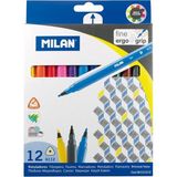 Milan 12 Renk Tam Boy Üçgen Keçeli Kalem 6112