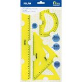 Milan 359801Y Geometri Cetvel Set 4'lü Sarı