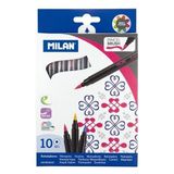 Milan Brush Pen 10 Renk Fırça Uçlu Keçeli Kalem