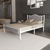 Milan Çift Kişilik Ferforje Metal Karyola - Gri - Beyaz - 140 x 190 cm