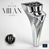Milan Krom Mobilya Ayağı 16 Cm 1 Adet Koltuk Kanepe Baza Sehpa Tv Ünitesi Modern Dekoratif Ayak